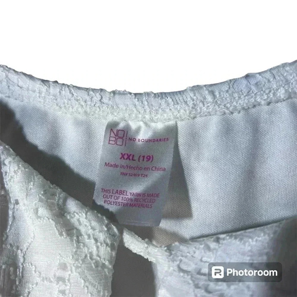 No Bounderises white juniors crop lace top size XXL (19) - Picture 5 of 6